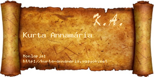 Kurta Annamária névjegykártya